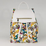 Backpack λευκό με πολύχρωμες πεταλούδες