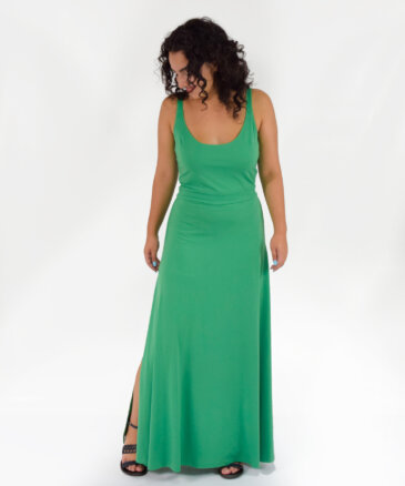 Φόρεμα πράσινο με σκισίματα