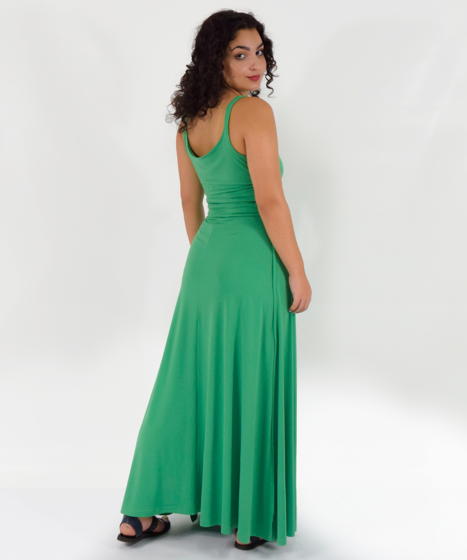 Φόρεμα τιραντέ πράσινο