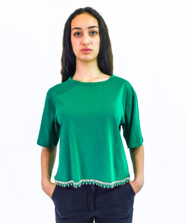μπλούζα με στρας πράσινη